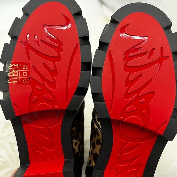 Christian Louboutin | Cheetah-Print Calf Hair Combat Boots - Picture 14 of 16